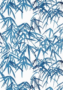 Tapeta Thibaut Anna French Kyoto Leaves Granat, Biel