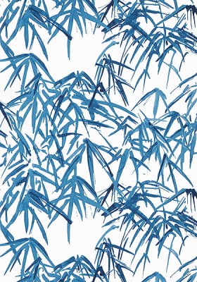 Tapeta Thibaut Anna French Kyoto Leaves Granat, Biel 2