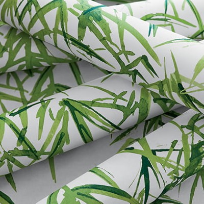 Tapeta Thibaut Anna French Kyoto Leaves Granat, Biel 5