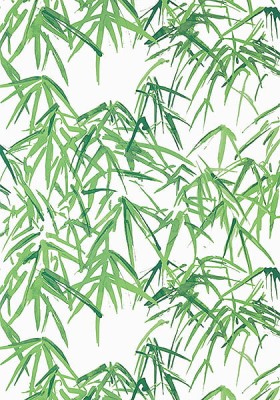 Tapeta Thibaut Anna French Kyoto Leaves Zieleń, Biel 2