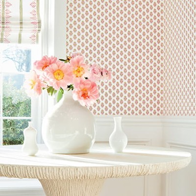 Tapeta Thibaut Anna French Julian Granat, Czerwień, Biel 3