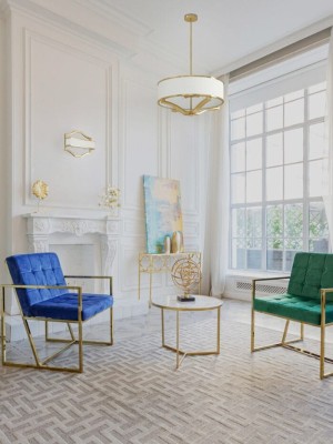 Lampa Sufitowa, Wisząca Gerdo, Stare Złoto, Satyna, 60x60x30cm 7