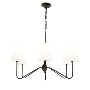 Efektowny Żyrandol Slim Czarny z Abażurami Śr. 85cm