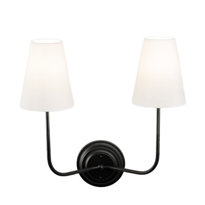 Kinkiet  w Stylu Modern Farmhouse Slim Podwójny Czarny Wys. 41cm 3