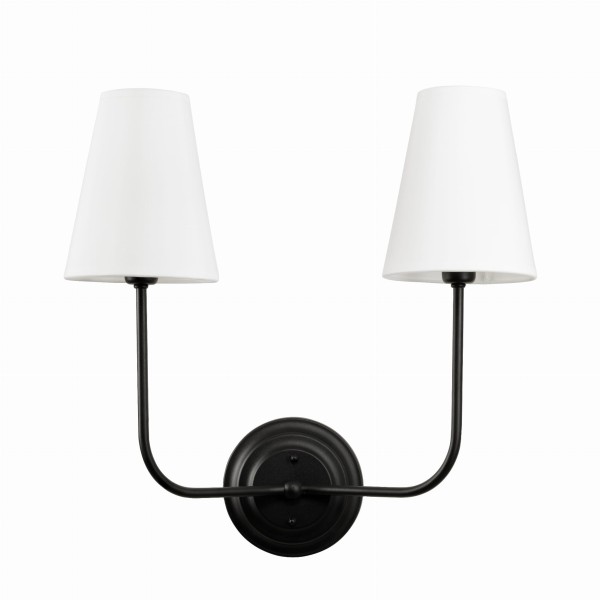 Kinkiet  w Stylu Modern Farmhouse Slim Podwójny Czarny Wys. 41cm
