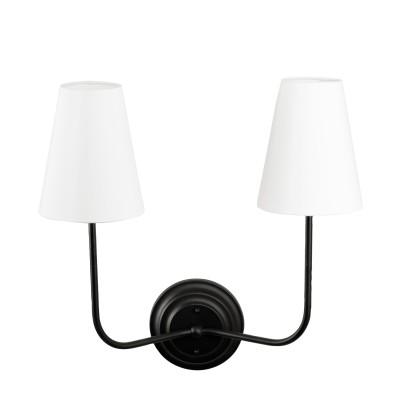 Kinkiet  w Stylu Modern Farmhouse Slim Podwójny Czarny Wys. 41cm 8