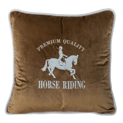 Poduszka Haftowana Dekoracyjna Horse Riding - Różne Kolory Tkanin 2