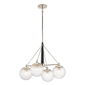 Lampa Sufitowa Assi M, Żyrandol Nikiel 57,1x70,3x160,6cm