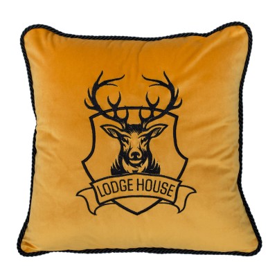 Poduszka Haftowana Dekoracyjna Renifer - Różne Kolory Tkanin 2