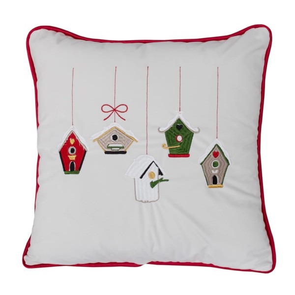 Poduszka Haftowana Dekoracyjna Winter Homes - Różne Kolory Tkanin