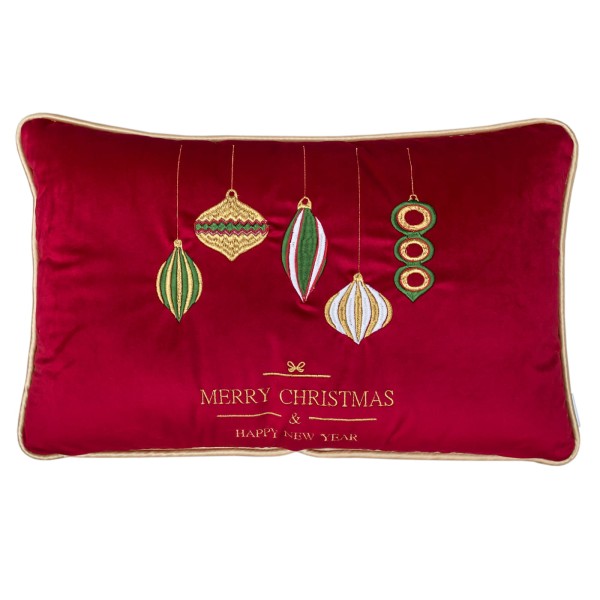 Poduszka Haftowana Dekoracyjna Christmas Balls- Różne Kolory Tkanin