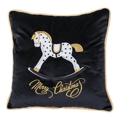 Poduszka Haftowana Dekoracyjna Rocking Horse - Różne Kolory Tkanin