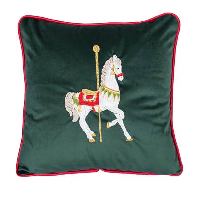 Poduszka Haftowana Dekoracyjna Konik - Różne Kolory Tkanin