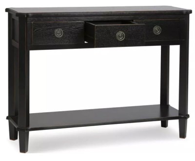 Konsola Drewniana z Szufladami Henshaw Laura Ashley Czarna 110x35x79,5cm 3