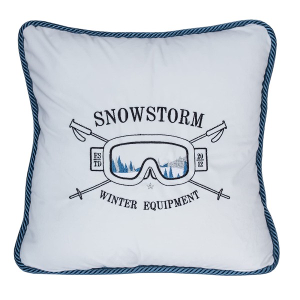 Poduszka Haftowana Dekoracyjna Winter Sport - Różne Kolory Tkanin