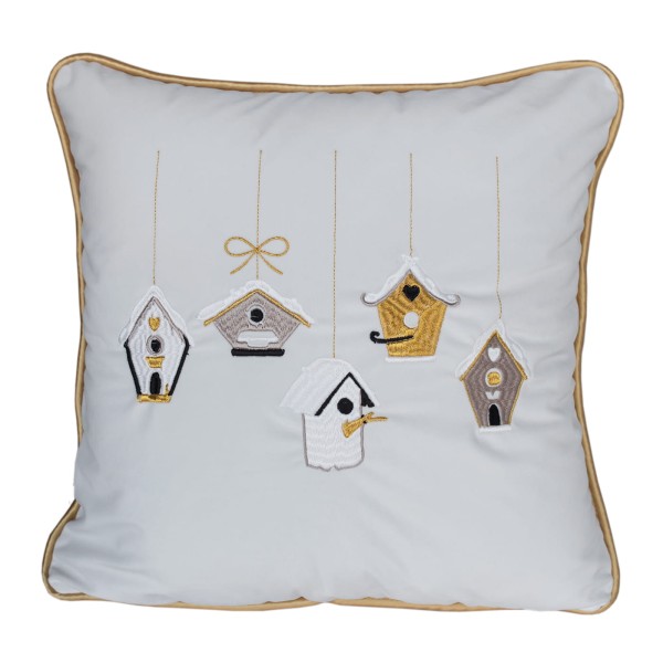 Poduszka Haftowana Dekoracyjna Winter Homes - Różne Kolory Tkanin