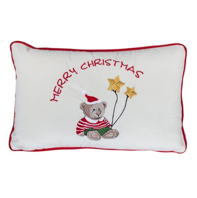 Poduszka Haftowana Dekoracyjna Christmas Bear- Różne Kolory Tkanin 2