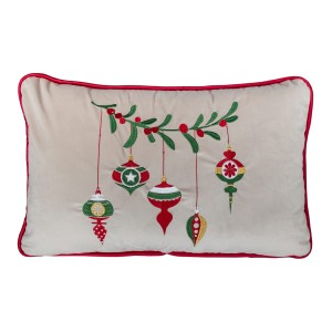 Poduszka Haftowana Dekoracyjna Christmas Balls - Różne Kolory Tkanin