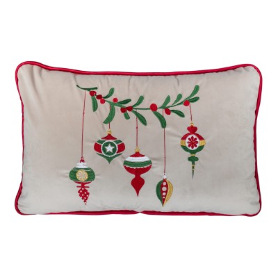 Poduszka Haftowana Dekoracyjna Christmas Balls - Różne Kolory Tkanin 2
