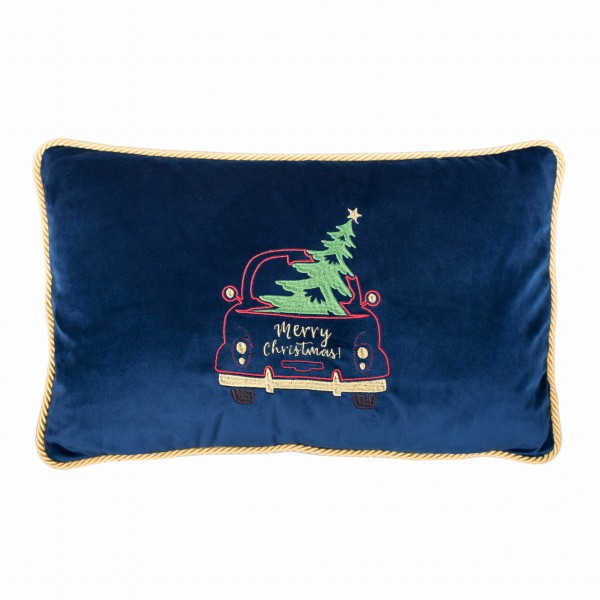 Poduszka Haftowana Dekoracyjna Christmas Car - Różne Kolory Tkanin