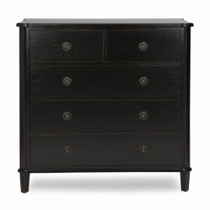 Komoda Drewniana z Szufladami Henshaw Laura Ashley Czarna 107x48x104cm