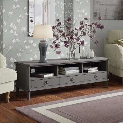 Stolik Drewniany RTV Henshaw Laura Ashley Szary 155x45x50cm 5