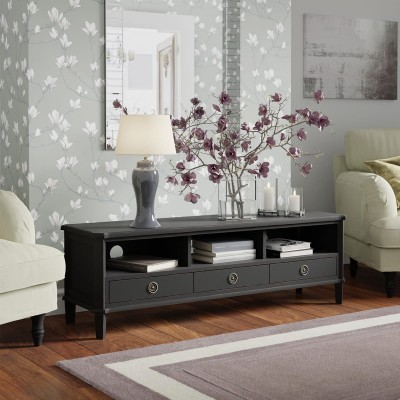 Stolik Drewniany RTV Henshaw Laura Ashley Czarny 155x45x50cm 10