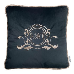 Poduszka Haftowana Dekoracyjna Velvet Monogram - Różne Kolory Tkanin