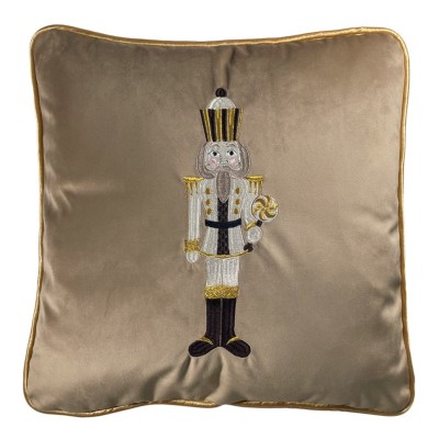 Poduszka Haftowana Dekoracyjna Dziadek Świąteczny - Różne Kolory Tkanin 2