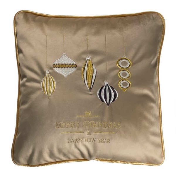 Poduszka Haftowana Dekoracyjna Christmas Balls - Różne Kolory Tkanin