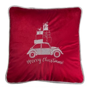Poduszka Haftowana Dekoracyjna Christmas Car- Różne Kolory Tkanin