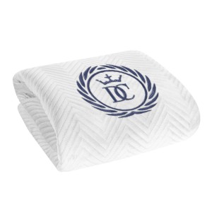 Personalizowana Narzuta z Haftem Velvet Biała Jodełka