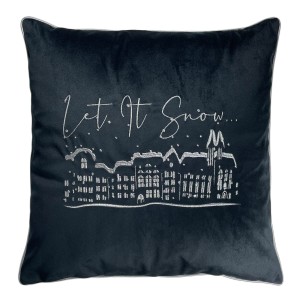 Poduszka Haftowana Dekoracyjna Let it Snow - Różne Kolory Tkanin