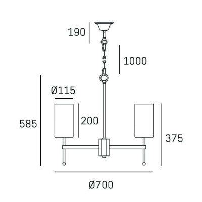Lampa Sufitowa, Wisząca Radiso Nikiel 70x70x39cm 6