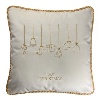 Poduszka Haftowana Dekoracyjna Merry Christmas - Różne Kolory Tkanin 2