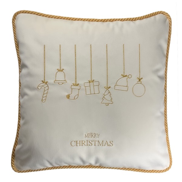 Poduszka Haftowana Dekoracyjna Merry Christmas - Różne Kolory Tkanin