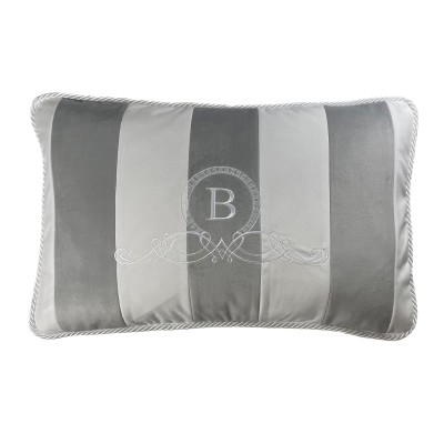 Poduszka Haftowana Dekoracyjna Velvet Premium Design w Pasy - Różne Kolory Tkanin 2