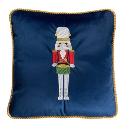 Poduszka Haftowana Dekoracyjna Dziadek do Orzechów - Różne Kolory Tkanin 2