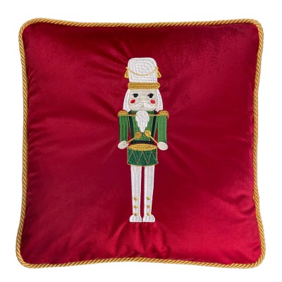 Poduszka Haftowana Dekoracyjna Dziadek do Orzechów - Różne Kolory Tkanin 2