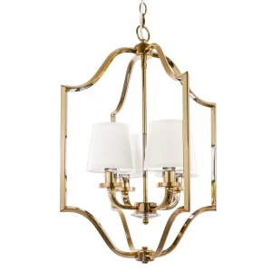 Lampa Sufitowa, Wisząca Ventalio Złoto, Biały 46x46x67cm