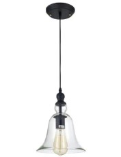 Lampa Sufitowa, Wisząca Lare Czarny, Szkło 20x20x25cm