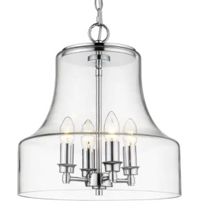 Lampa Sufitowa, Wisząca Serale I Chrom, Szkło 36x36x40cm