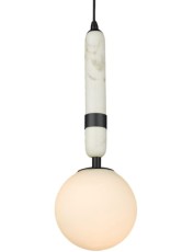 Lampa Sufitowa, Wisząca Nuvola Czarny, Marmur 10x10x25cm