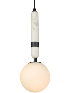 Lampa Sufitowa, Wisząca Nuvola Czarny, Marmur 10x10x25cm