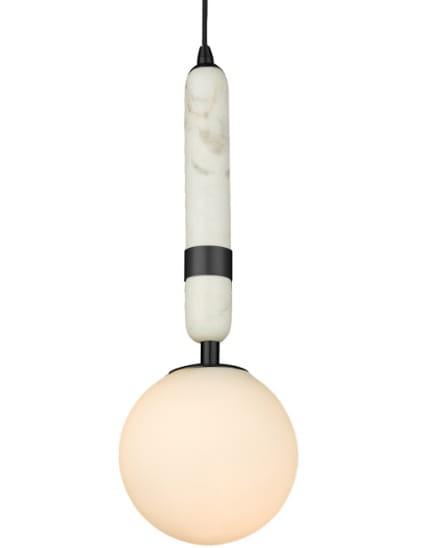 Lampa Sufitowa, Wisząca Nuvola Czarny, Marmur 10x10x25cm