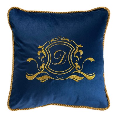 Poduszka Haftowana Dekoracyjna Monogram - Różne Kolory Tkanin