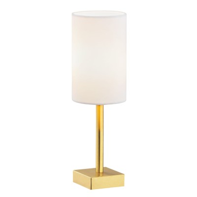 Lampa Stołowa Abruzzo Biała Mosiądz Wys, 12,5cm 2