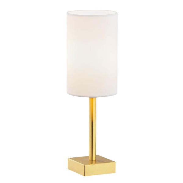 Lampa Stołowa Abruzzo Biała Mosiądz Wys, 12,5cm