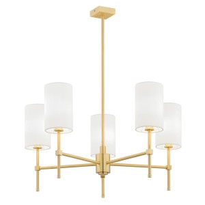 Lampa Wisząca Abruzzo Biała Mosiądz 78x70x70cm