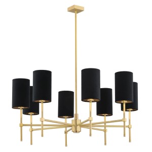 Lampa Wisząca Abruzzo Czarna Mosiądz 91x86x86cm